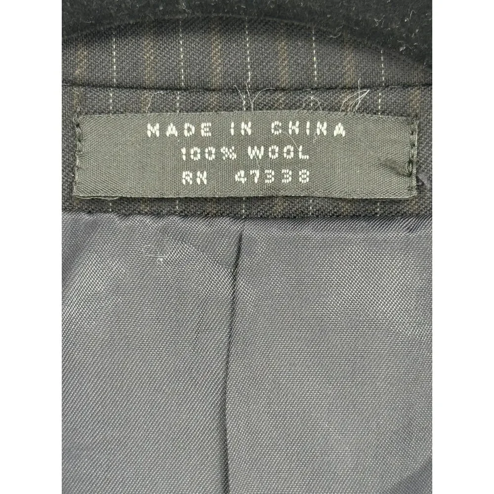 Evan-Picone Black Label Men's 100% Wool Pinstripe Sport Coat Blazer 46L Career